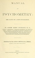 Cover of Manual of psychometry