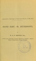 Cover of Second sight, or, Deuteroscopia