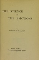 Cover of The science of the emotions