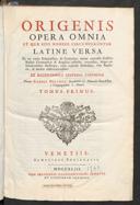 Cover of Origenis opera omnia et quae eius nomine circumferuntur